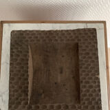 Square ashtray vintage carved wood