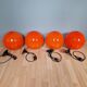 Paire de suspensions Space Age en opaline orange, 1970