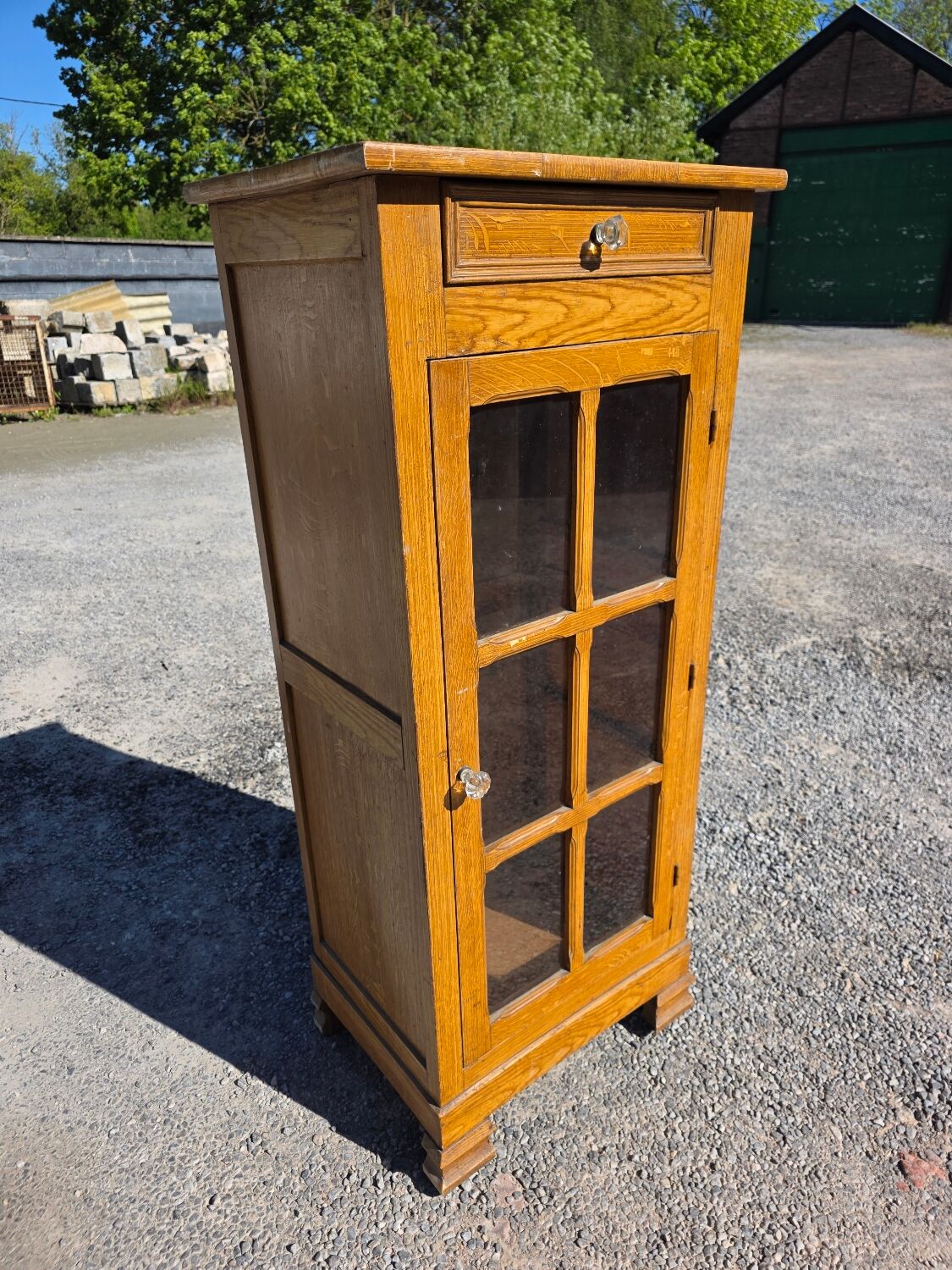 Louis Philippe style antique buffet with glass doors