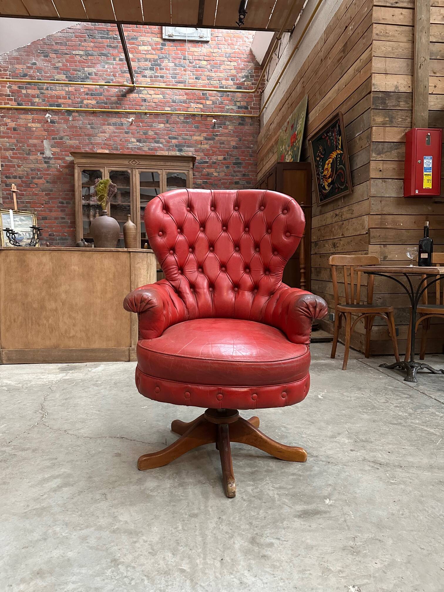 Fauteuil de bureau en cuir 60’S