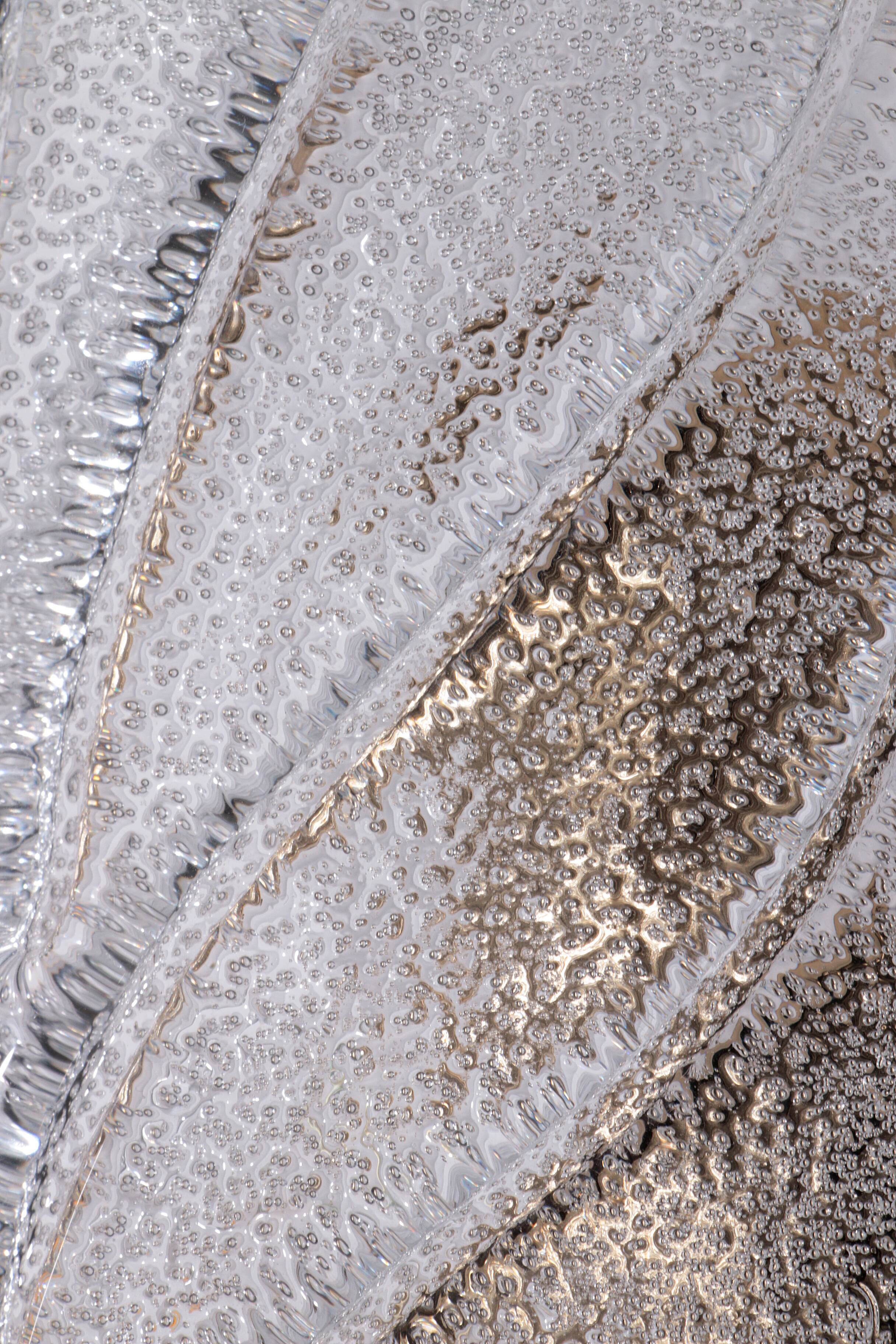 Vintage Murano glass wall lamp leaf shape set of 2 - Italy 1970