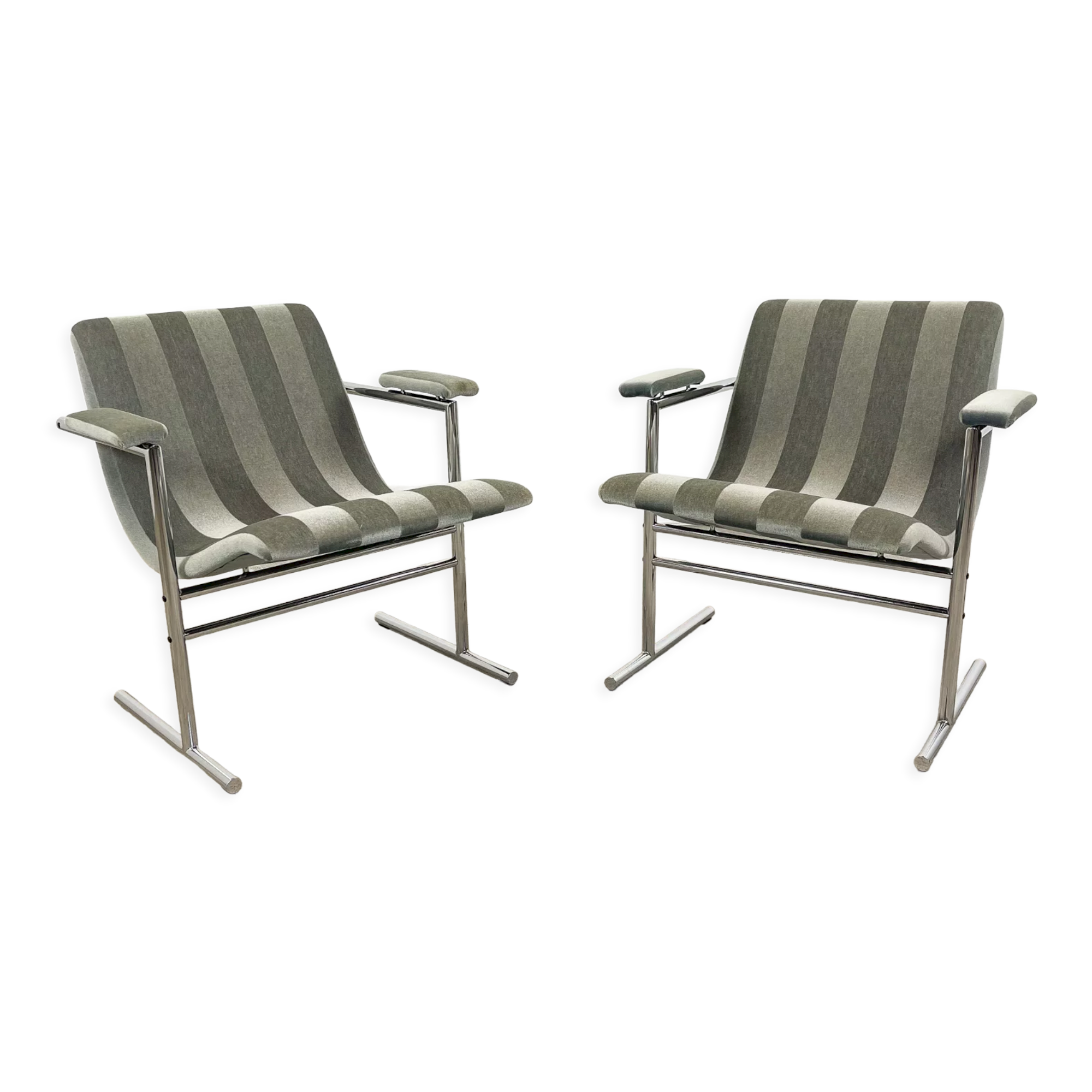 Set of two vintage design Oslo lounge chairs by Rudi Verelst for Novalux 1960s
