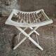 Vintage stool folding stool chalk white