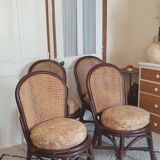 4 bamboo and cane chairs