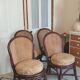 4 bamboo and cane chairs