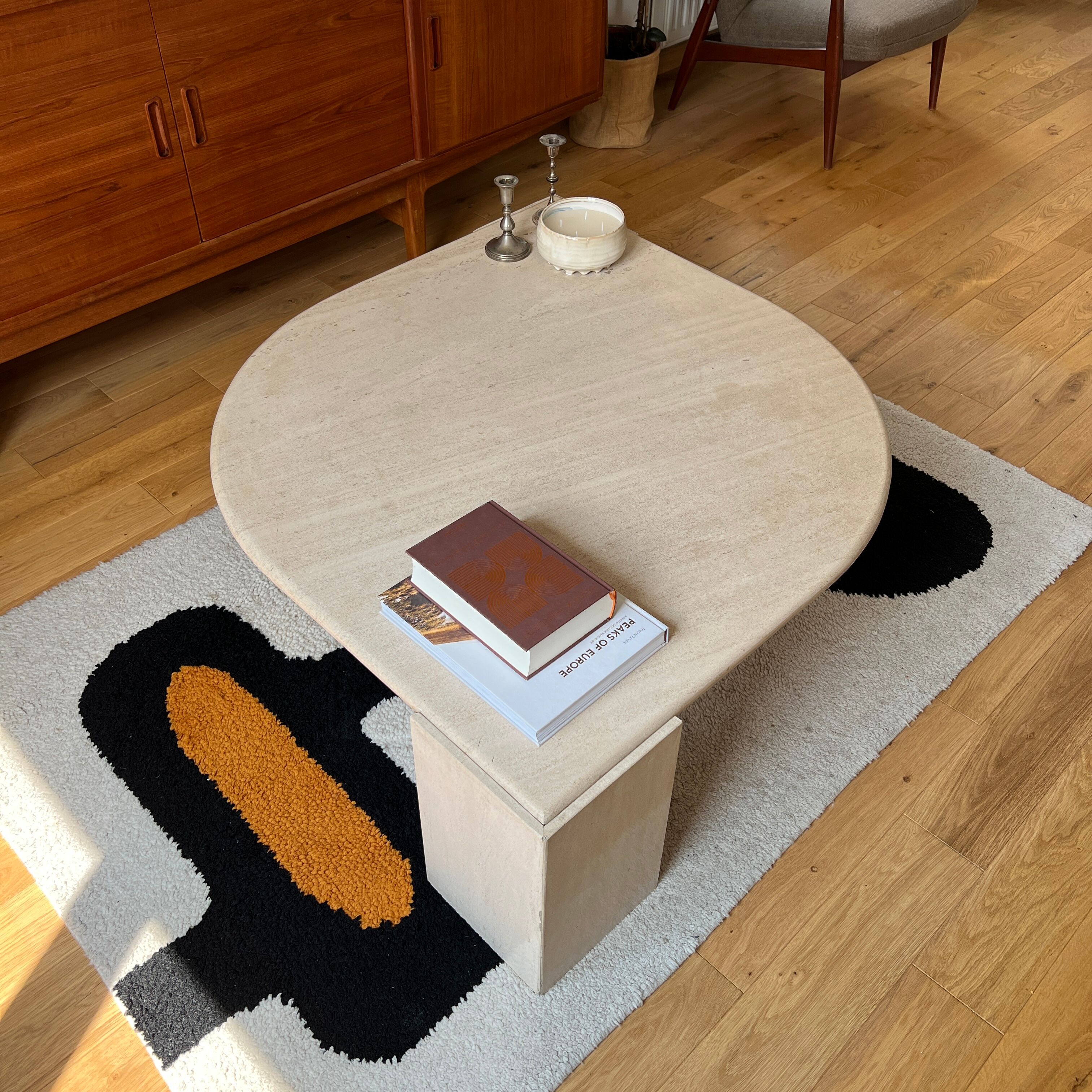 Travertine coffee table