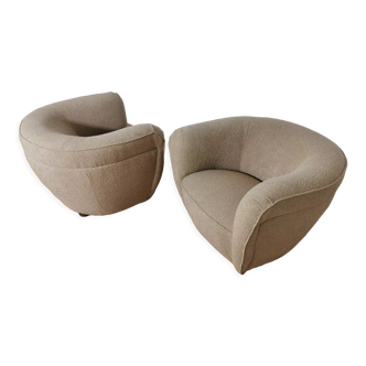 Restored armchairs by Jindrich Halabala