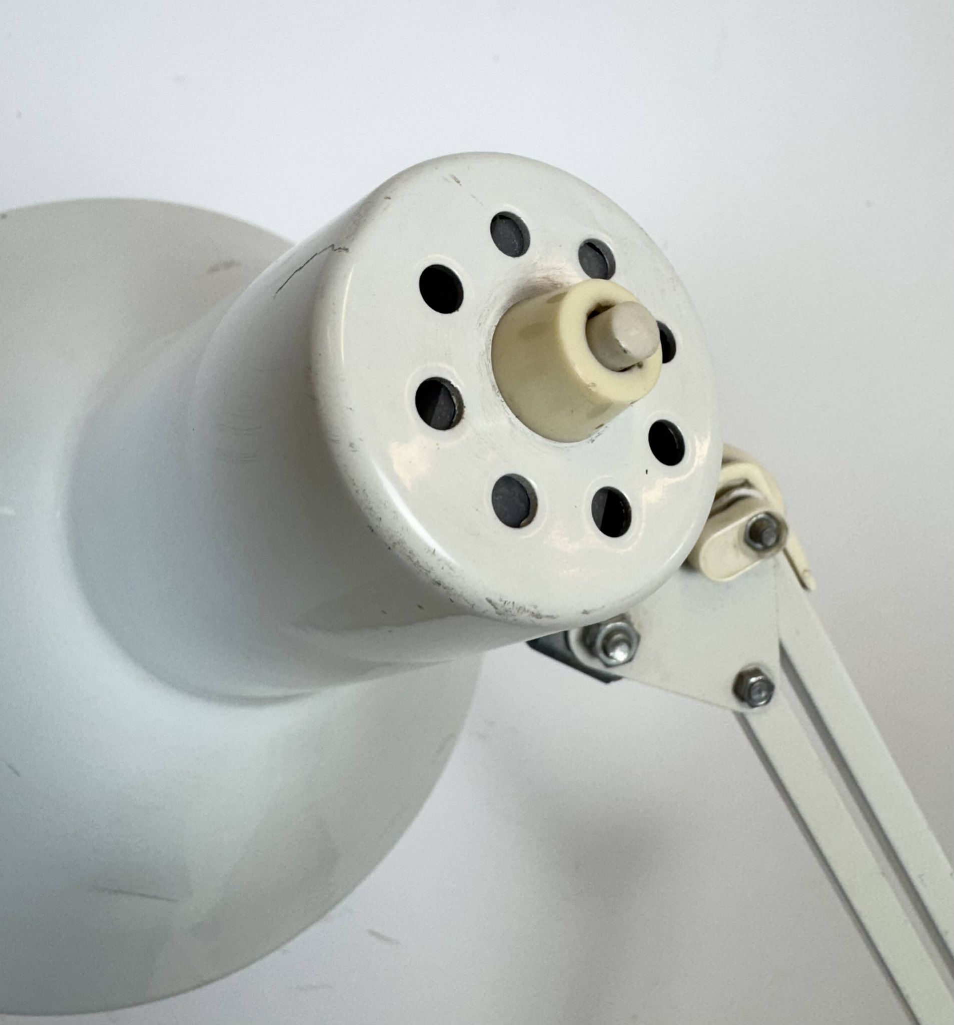 Vintage White Italian Architect Table Lamp, 1970s
