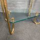 Hollywood regency gold plated & glass side table