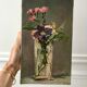 Painting oil on canvas bouquet of flowers old