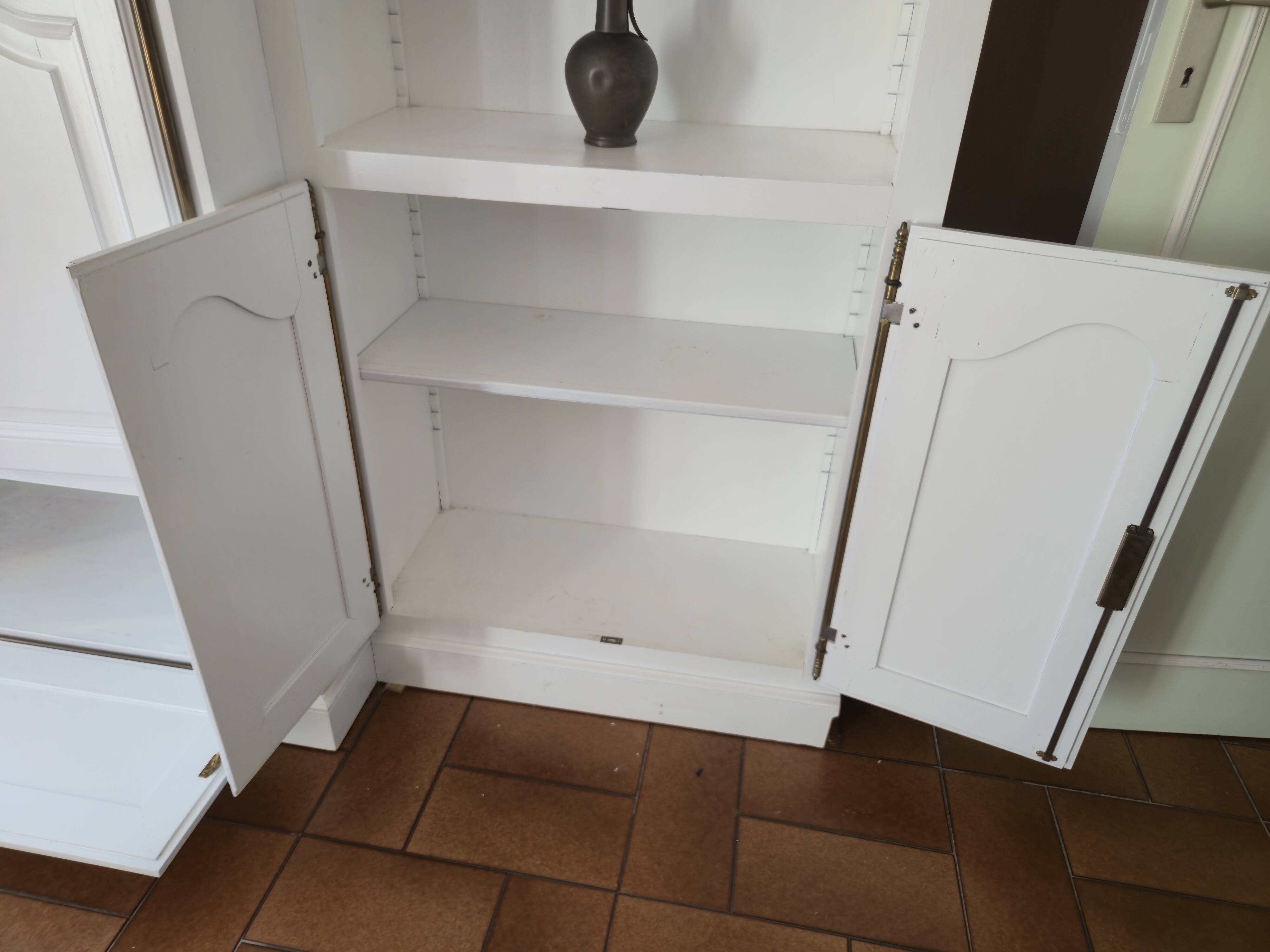 White cerused wood library (+TV housing)