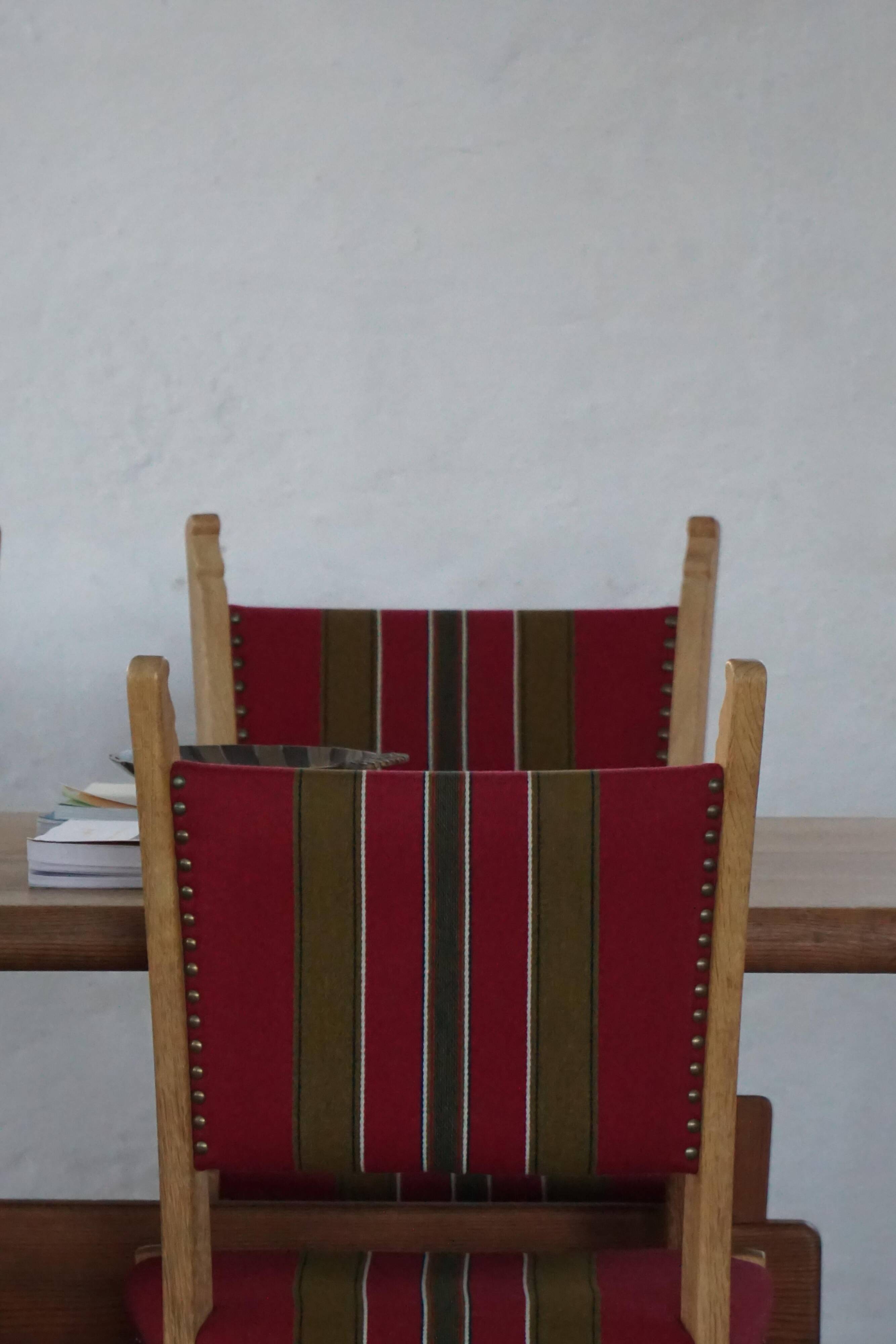 Danish Mid-Century Modern, Set of 6 Oak Dining Chairs, Henning Kjærnulf, 1960s