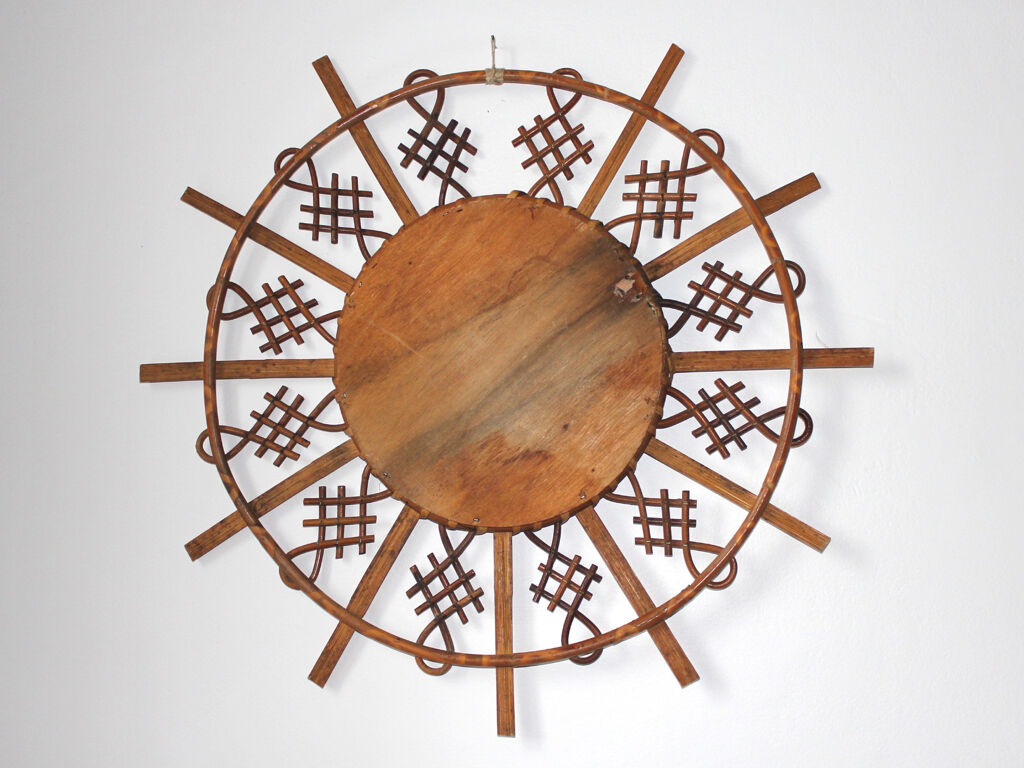 Mirror rattan Sun 59 x 59 cm