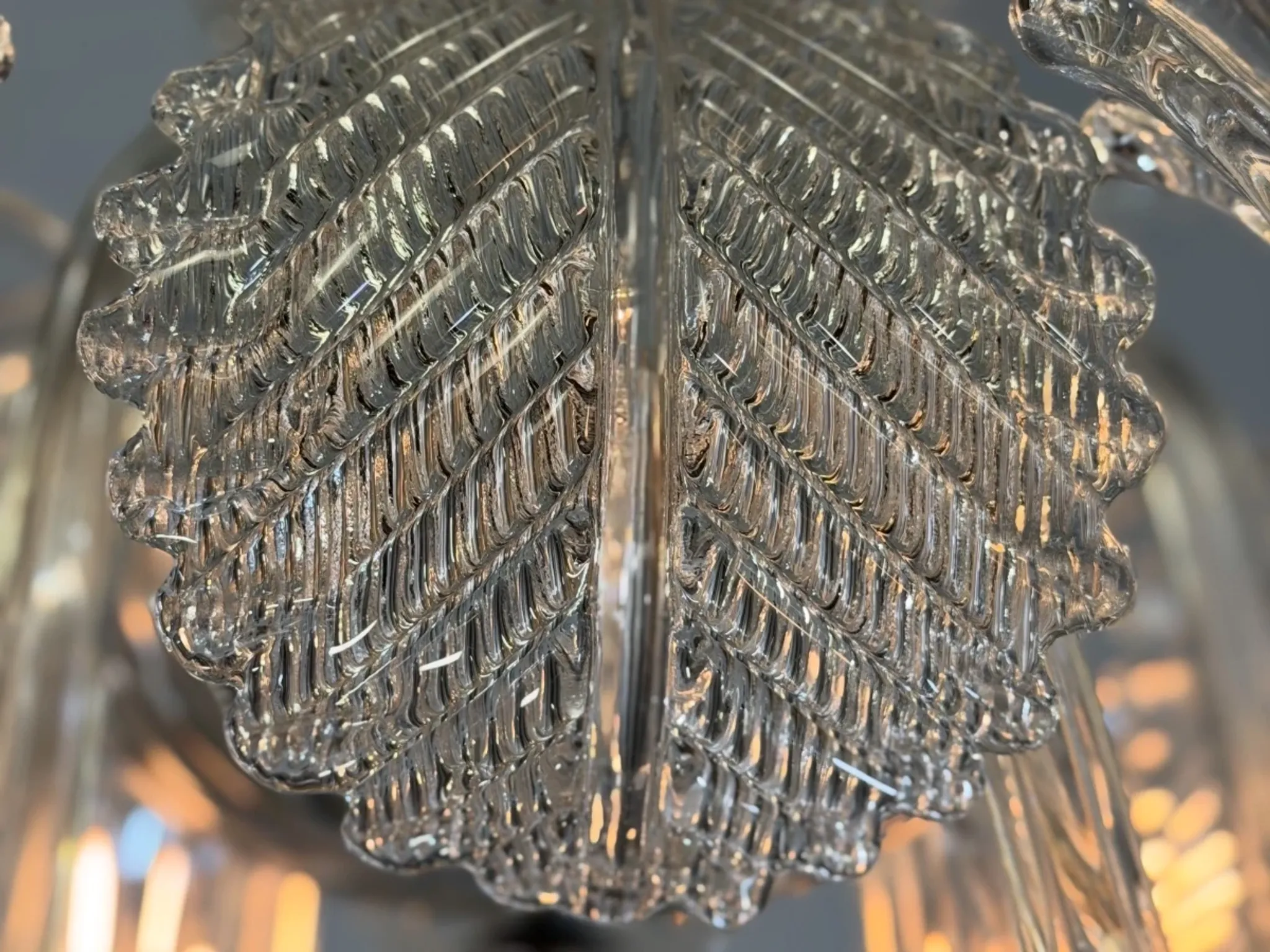 Venetian Art Deco chandelier made of Murano glass, circa 1930.