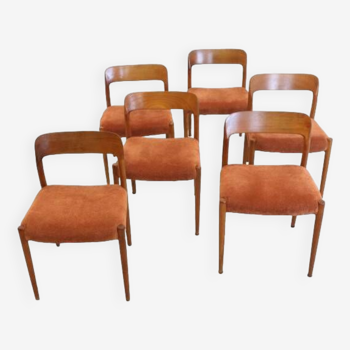 Set van 6 Niels O Möller model 75 stoelen - deens design
