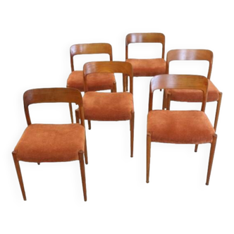 Set van 6 Niels O Möller modèle 75 stoelen - deens design