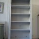 Pearl grey patinated bookcase
