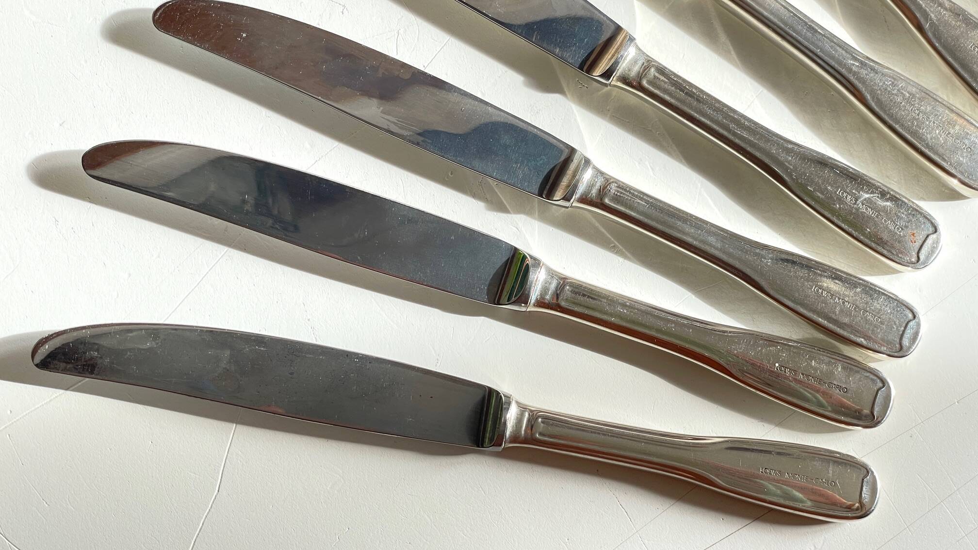 8 Table Knives A. Krupp Italy Vintage