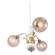 Vintage Italian Golden Ceramic & Glass Chandelier