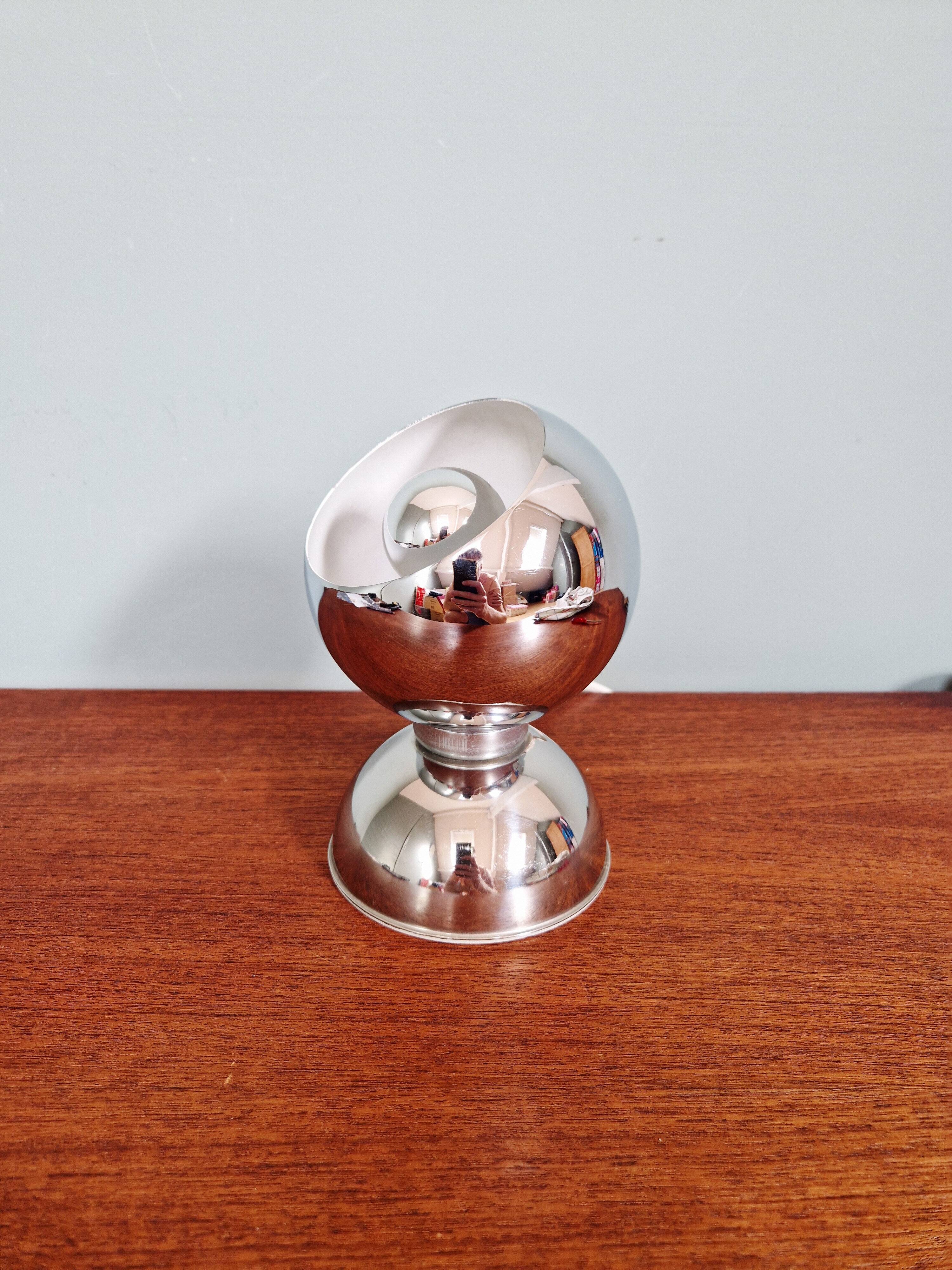 Chrome metal Eyeball lamp, Goffredo Reggiani, 1970