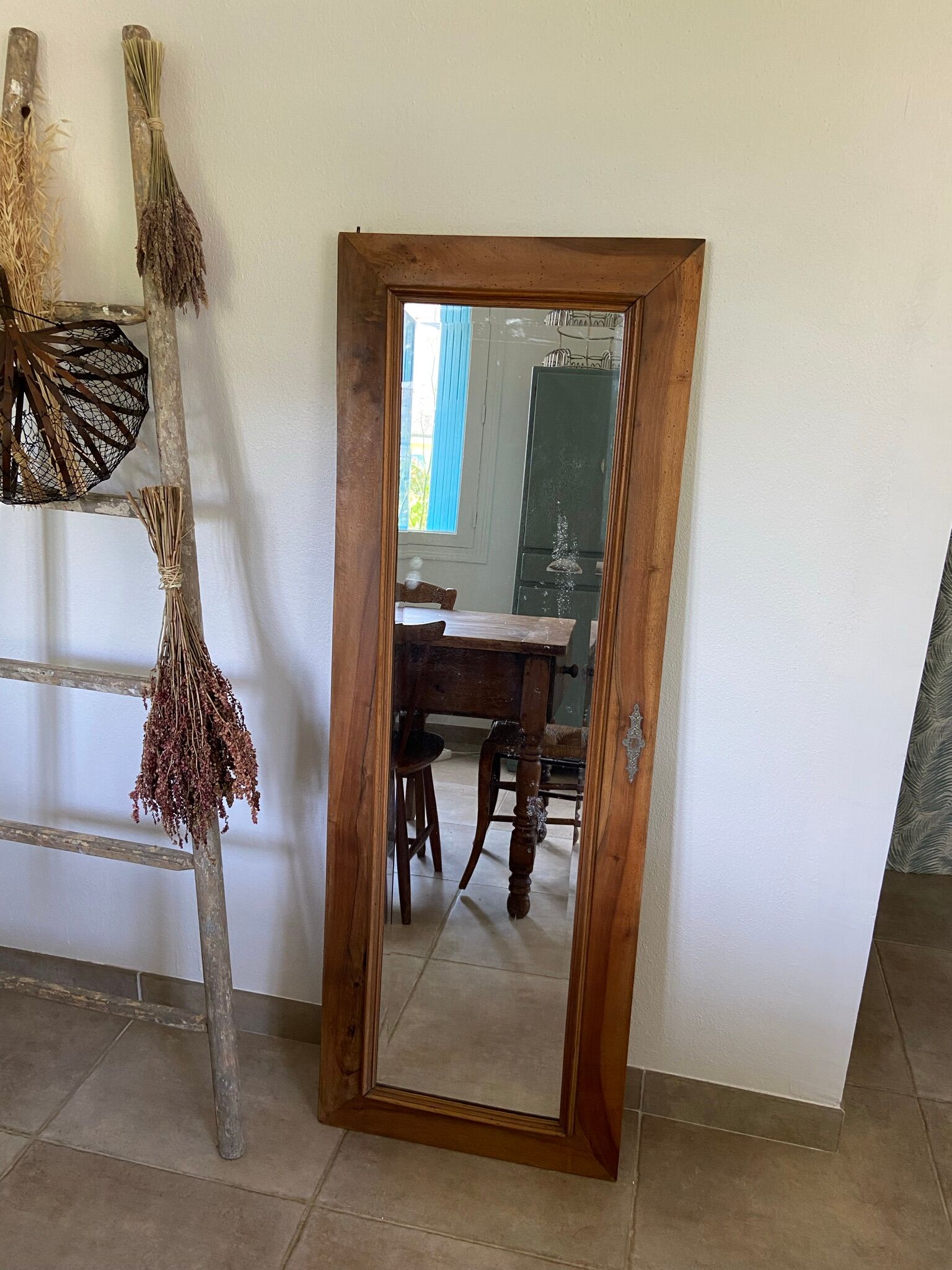 Miroir biseauté vintage porte d'armoire 53x153cm