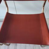 Chaises fauteuils B34 cuir cognac et dorure