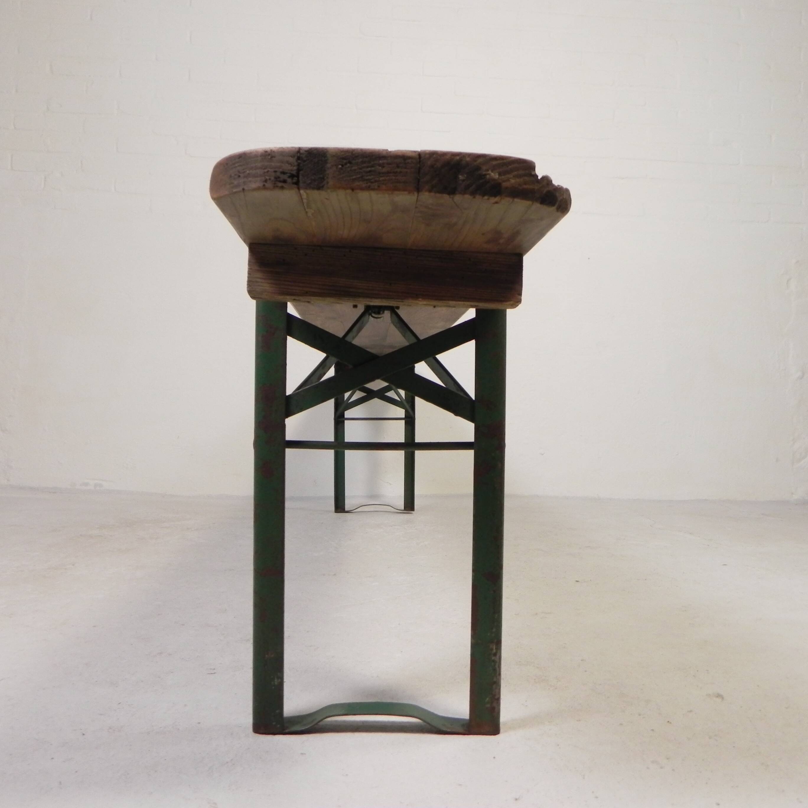 Folding bench, terrace bench, 216 cm long, 1960s