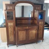 Ancien grand meuble cabinet louix xvi vitrine miroir