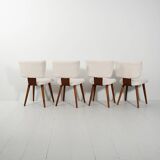 Set of Four Scandinavian Chairs in Bouclé wool