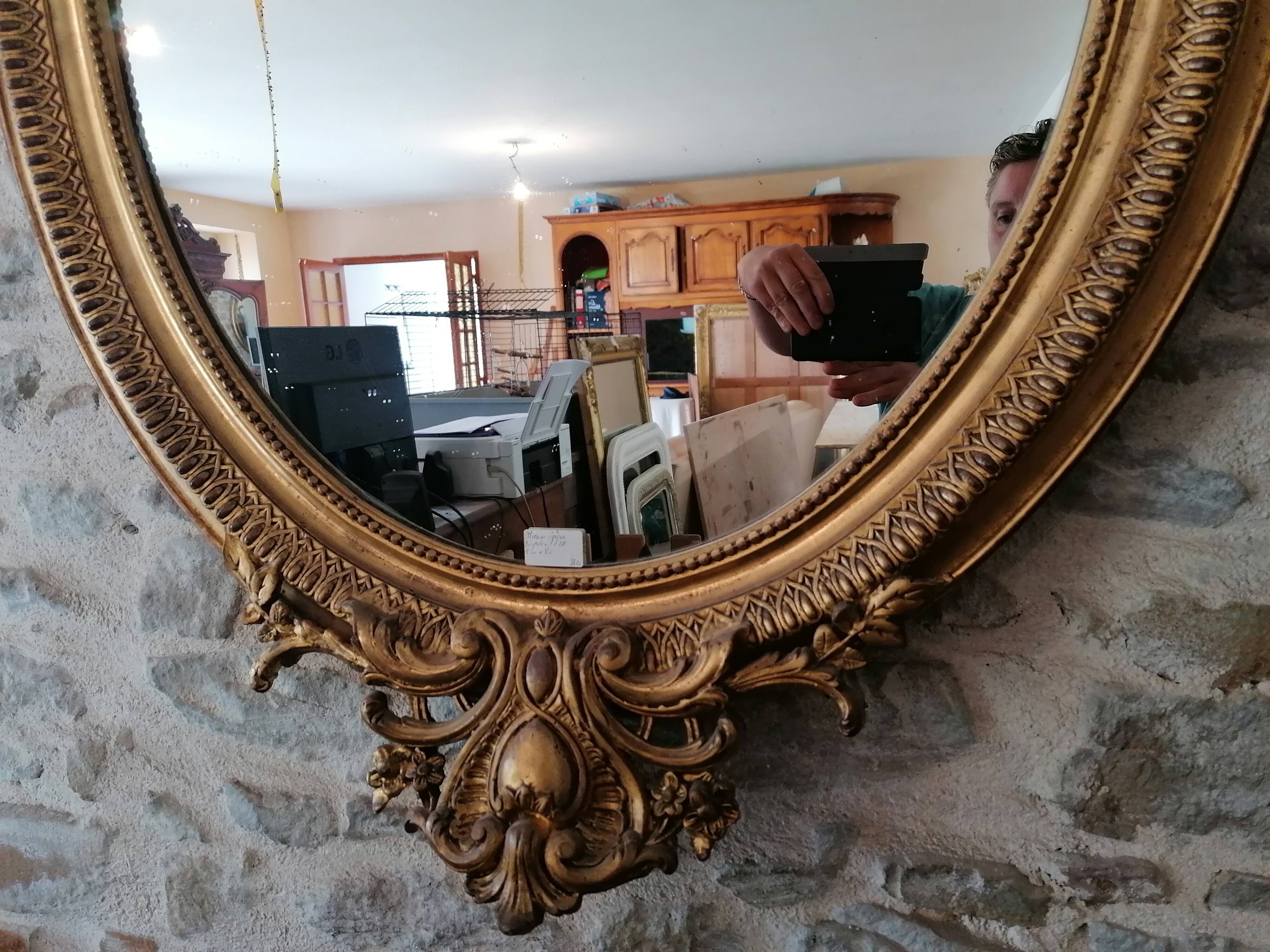 Mirror oval era 19th - 120 x 80cm