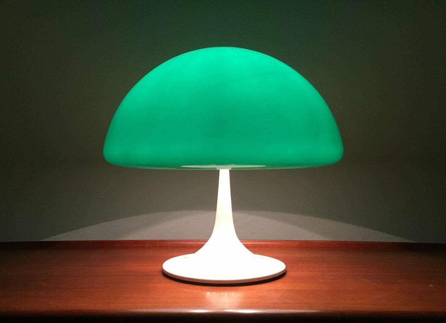 Mid-century green Italian table lamp Toledo by Luigi Massoni for Guzzini, 1960s.