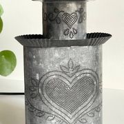 LAMPE Coeur ZINC Vintage