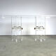 Table console en laiton et lucite, années 1970