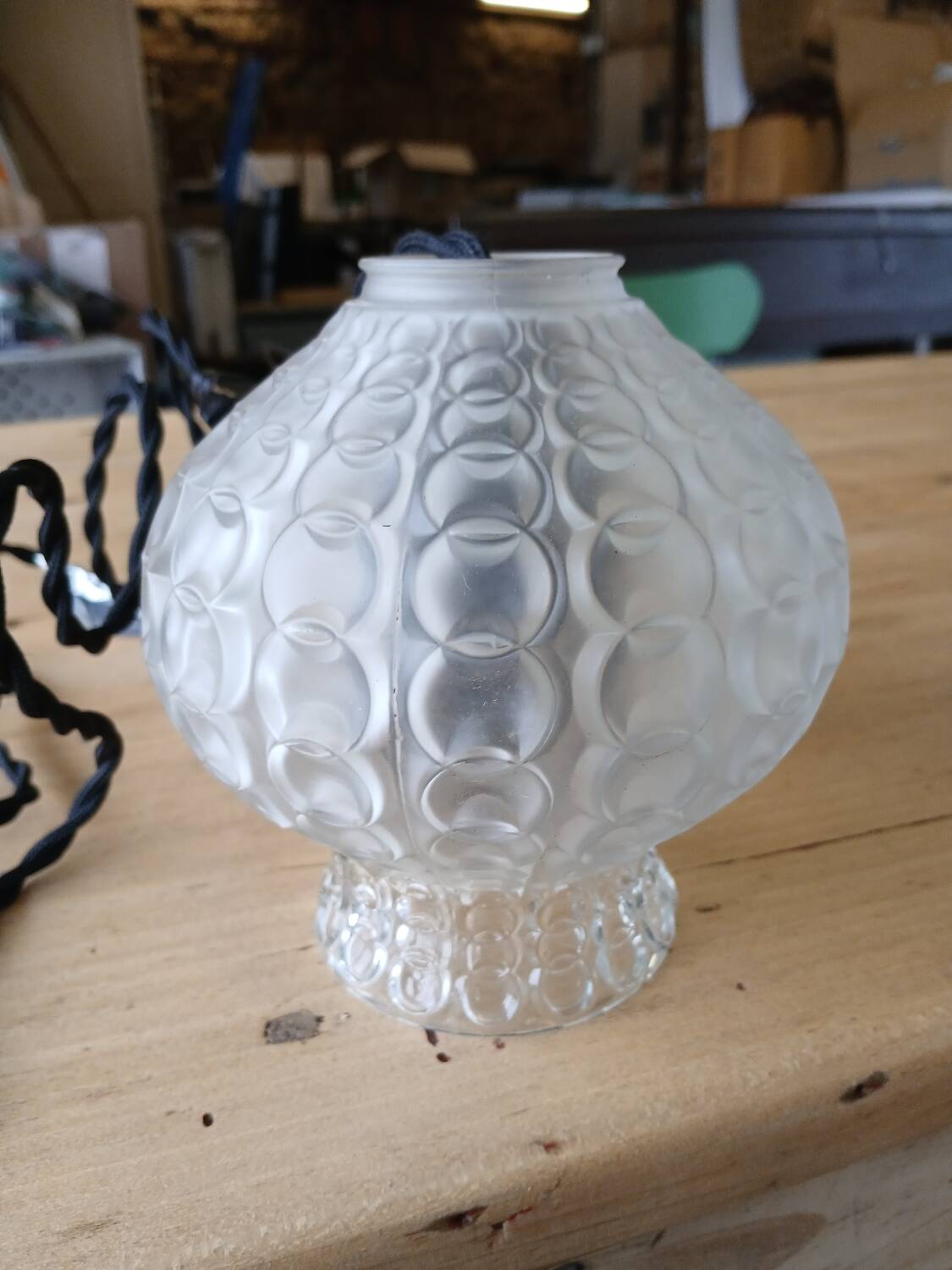 1 vintage glass pendant/lamp