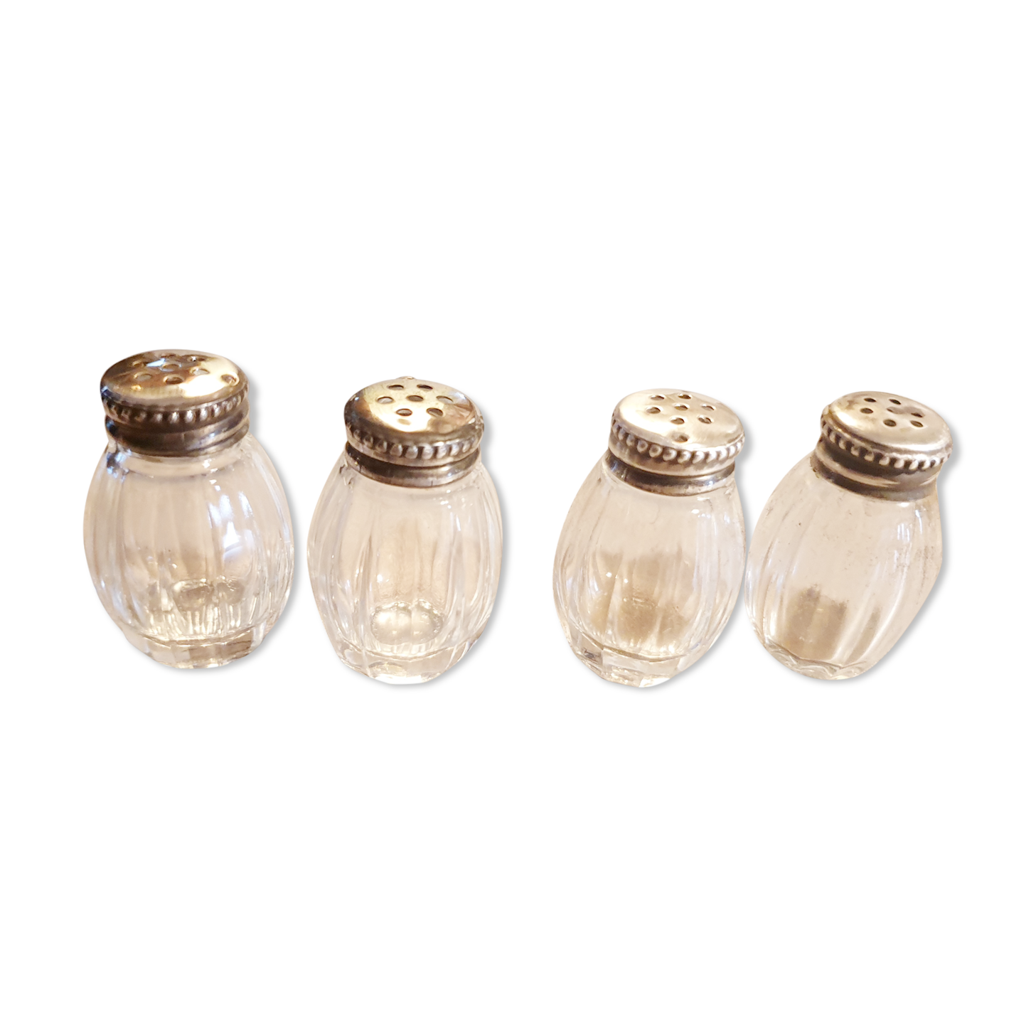 Goldsmith christofle salt shakers salters solid silver & glass