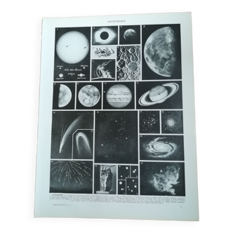 Lithographie sur l'astronomie de 1928