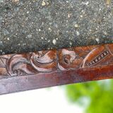 Art Deco concave carved arch mirror to place in solid wood
