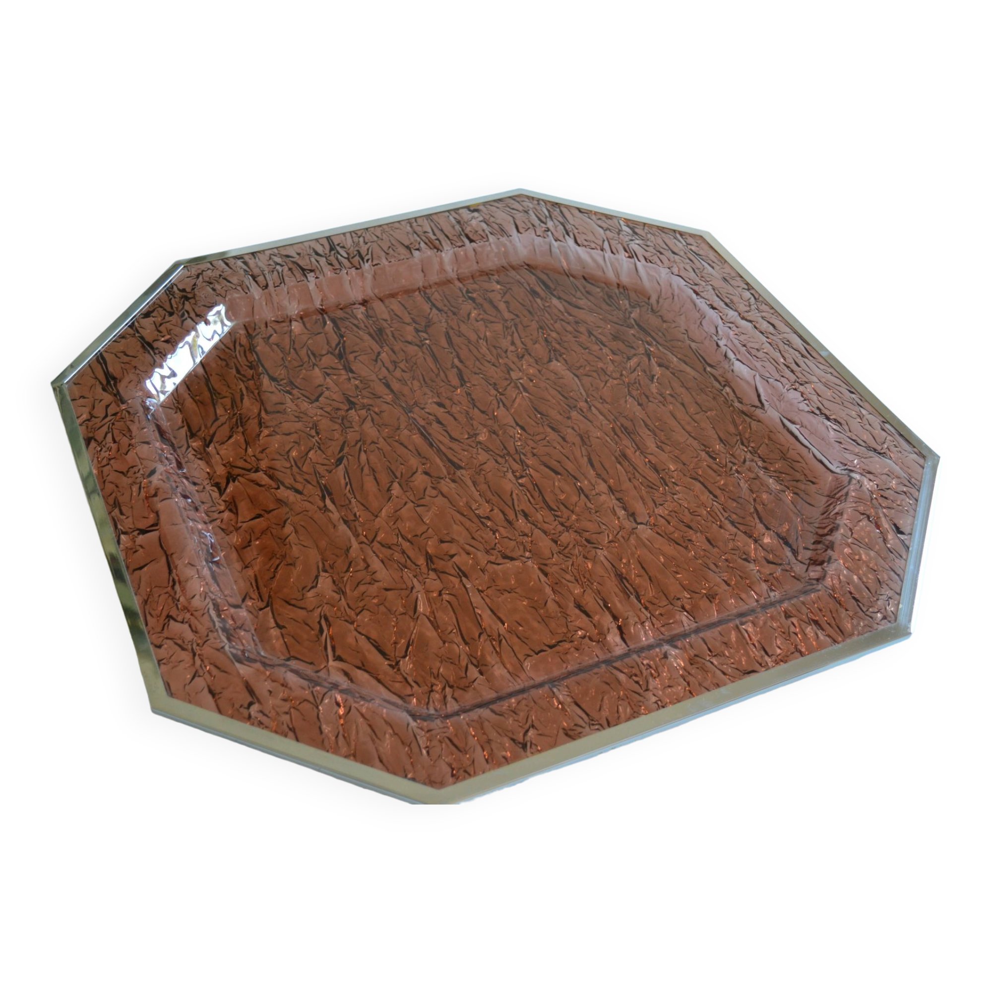 1970 tray in smoked lucite