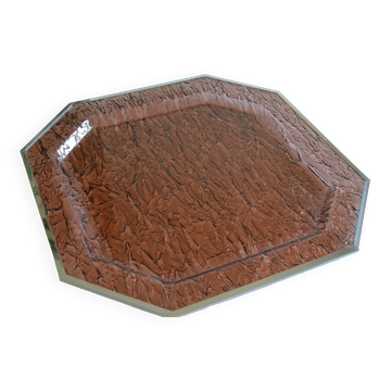 Plateau 1970 en lucite fumée