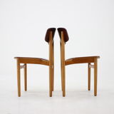 1960s Børge Mogensen Model 122 Oak and Teak Dining Chairs for Søborg Møbelfabric, Denmark