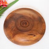 Round artisanal walnut dish