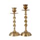 Pair of mid-century twisted metal candle holders