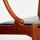 Set of 6 Danish chairs in teak and skai, model 16, Johannes Andersen.