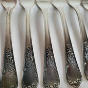 12 silver-plated metal fish cutlery pieces by Guildar, 24 pieces.