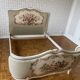 Romantic upholstered Louis XV basket bed