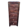 High chest of drawers, exotic solid wood, rosewood, 5 drawers