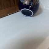 Vase porcelaine de Limoges bleu cobalt de four