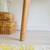 Table en bois ancienne pieds compas - double teinte