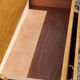 Vintage chest of drawers in golden blond oak legs compass and fins 3 drawers from the 50s