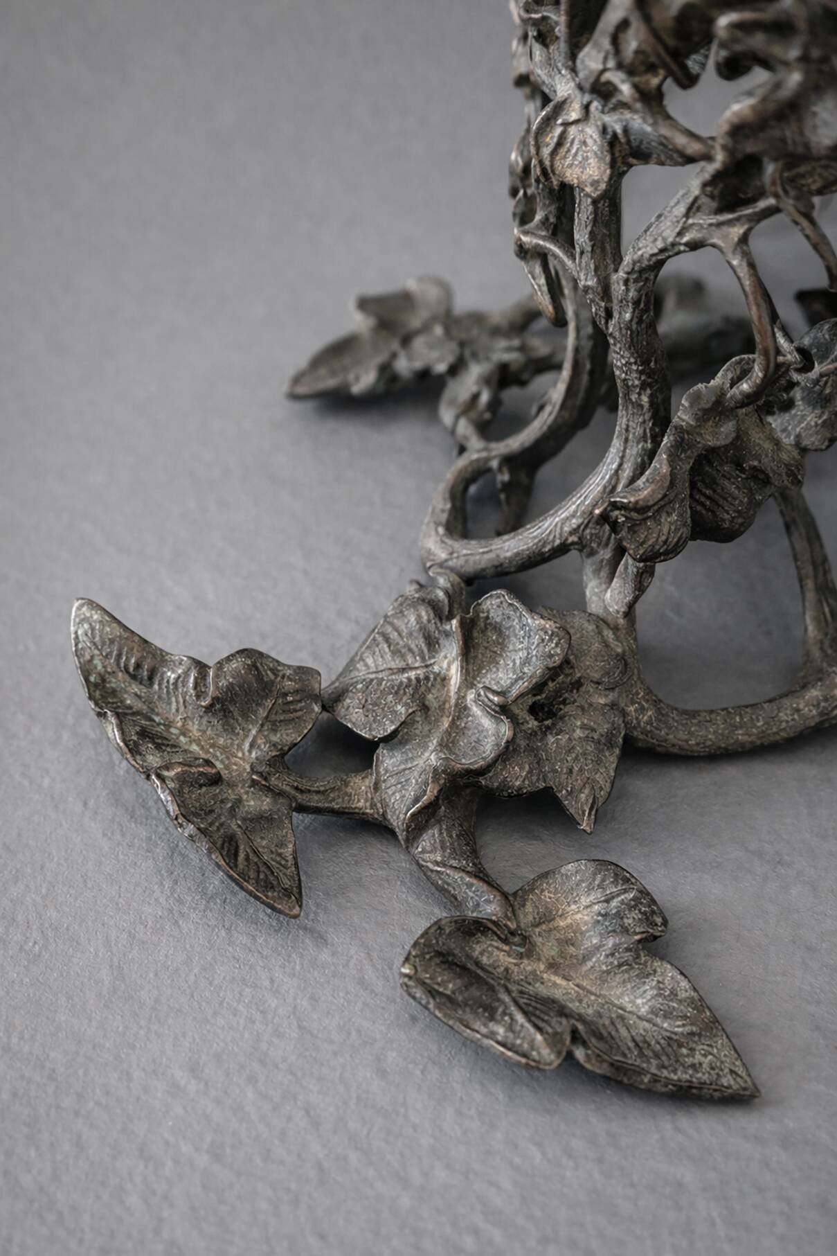 Antique Art Nouveau vase in crystal and patinated bronze – circa 1895–1910